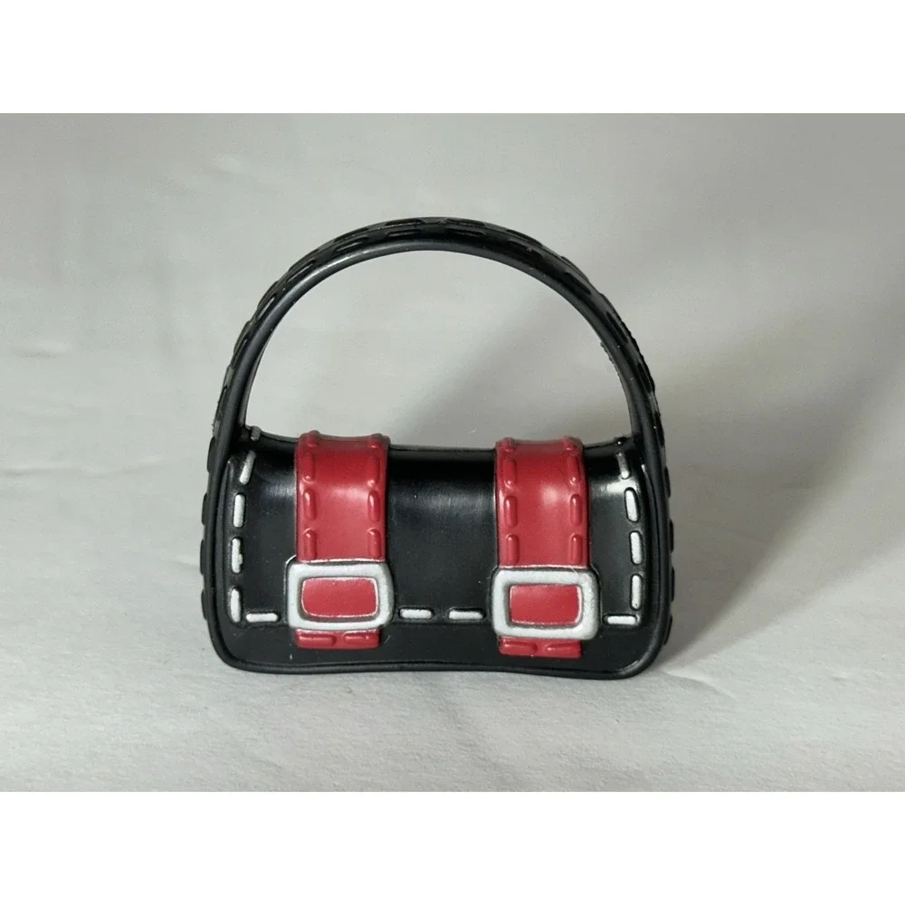 Htf Barbie Doll My Scene Fashion Fever Double Buckle Baguette Black Purse Bag